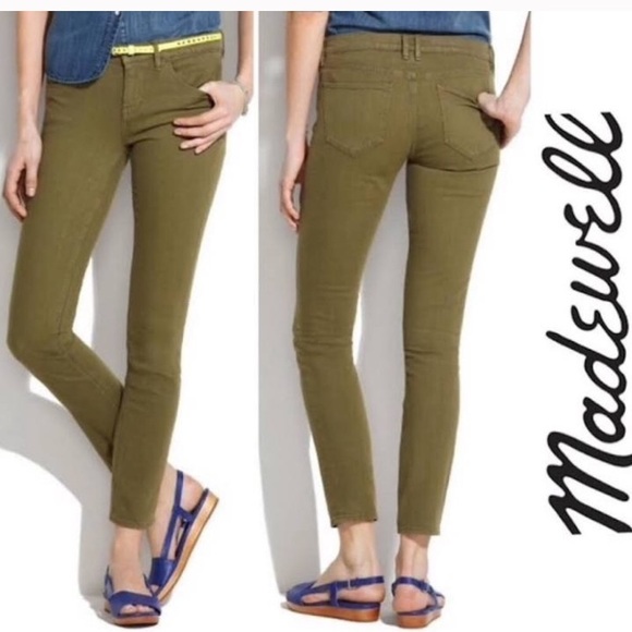 Madewell Skinny Skinny Ankle Jeans Olive Green EUC - Picture 3 of 11